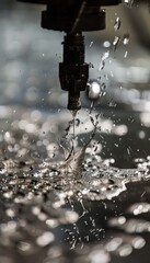 Dynamic CNC Router Creating Intricate Aluminum Patterns with Metal Shavings in Motion