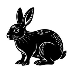 Obraz premium a black and white drawing of a rabbit with big eyes