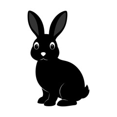 Fototapeta premium Silhouette of cotton rabbit isolated on white background 