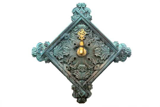 Close up to faucet old isolated on transparent png background
