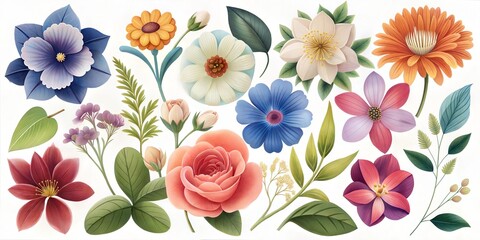 flower and floral elements natural background