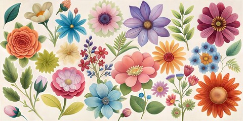 flower and floral elements natural background