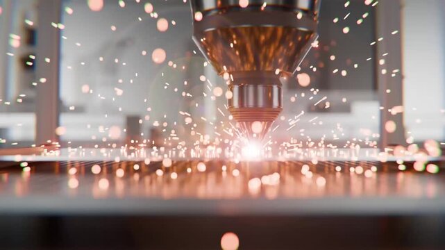 Laser Engraved Logo Intro with Sparks: Two Versions - Blank and Workshop Background - Template with Tracking Layer