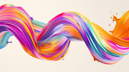 color brush ribbon stroke, colorful wave