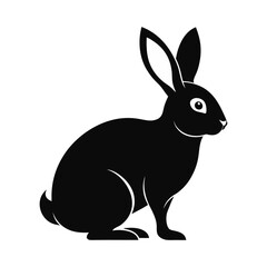 Obraz premium Silhouette of rabbit isolated on white background