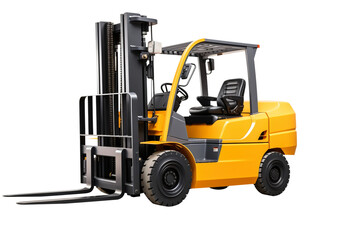 Forklift truck isolated. automated warehouse industry transparent electric load car for stock shipment various color.