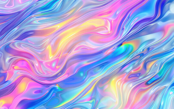 Bright acid colors liquid marbled texture, abstract neon background