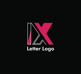 Letter IX logo design in pink color