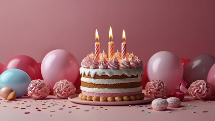 birthday cake with candles