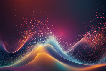 Fototapeta premium Wave of particles. Abstract background with a dynamic wave. Big data.