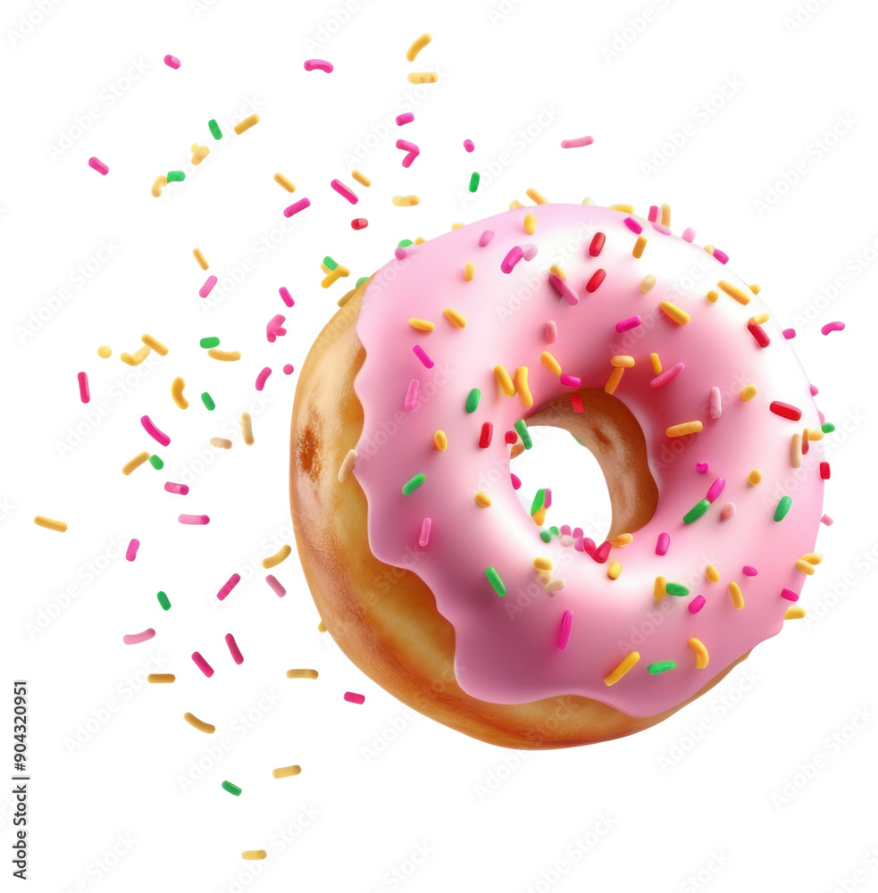 Sticker png sprinkles dessert donut food.