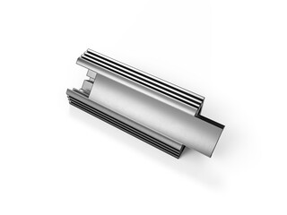 Sleek Grey Extruded Aluminum Profile Perfect For Doors And Windows Making Concept 3d Illustration