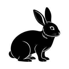 Fototapeta premium Silhouette of rabbit isolated on white background