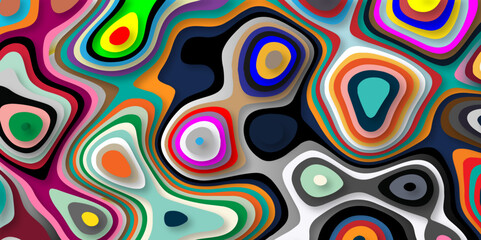 Creative illustration colorful abstract background vector with 3d papercut layer. Colorful wavy background papercut style.