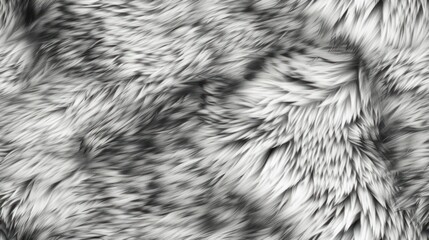 White Fur Texture Background.