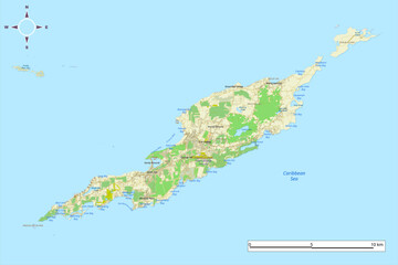 Detailed map of Anguilla Island 