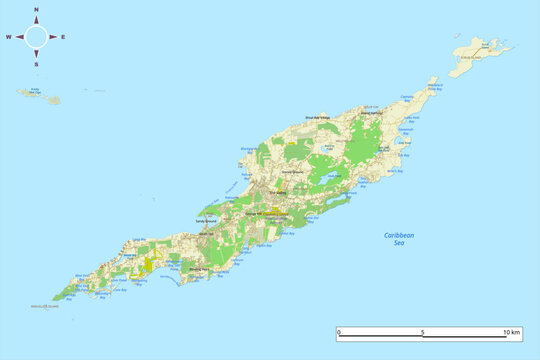 Detailed map of Anguilla Island 