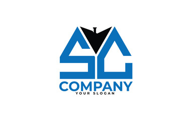 SC letter creative real estate vector logo design.