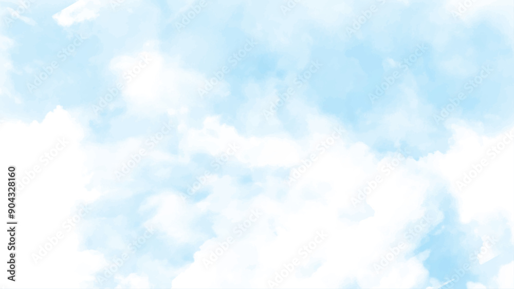 Wall mural nature sky beautiful blue and white clouds texture background vector. blue sky background with tiny 