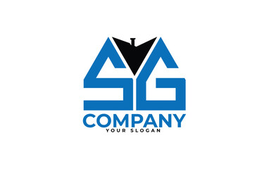 SG letter creative real estate vector logo design.