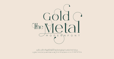 Metal Creative modern alphabet. Dropped stunning font, type for futuristic logo, headline, creative lettering and maxi typography. Minimal style letters with yellow spot. Vector typographic design