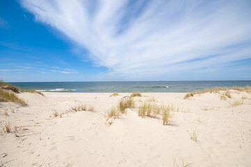 Sand dunes landscape at the Baltic sea