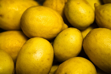 close-up image of fresh ripe lemons