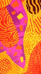 Fototapeta premium Abstract art with bright colors, shapes, and textures.