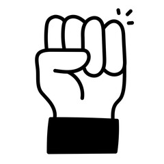 Closed Fist Icon. Power and Solidarity Icon. Transparent PNG Illustration for Strength Concept