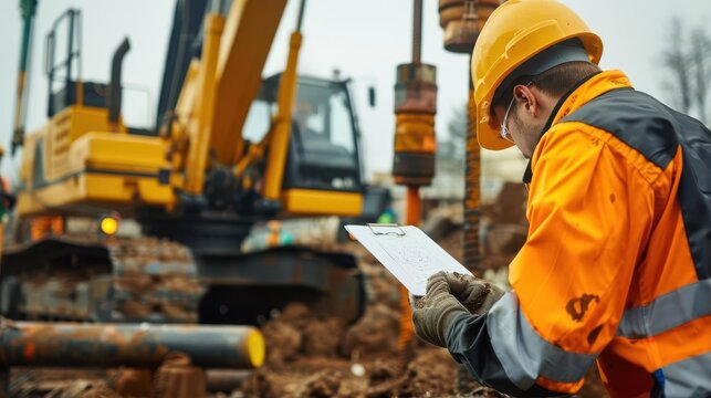 A petroleum engineer analyzes soil samples at a drilling site, ensuring optimal extraction and environmental safety. Precision in every detail