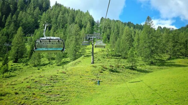 Cable car in Zauchensee during the summer, Austria