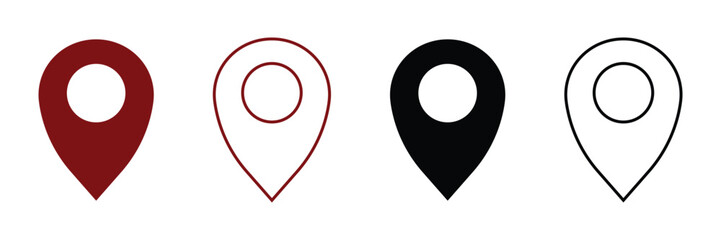 location map pointer icon, pin marker sign, map pointers in flat style, location pin icon, Navigation vector