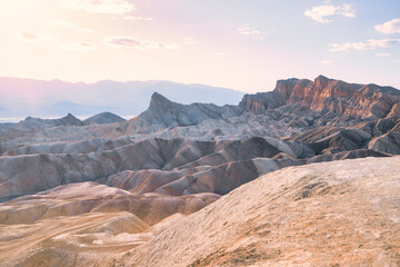 Zabriskie Point's signature rock formations, Death Valley National Park, California