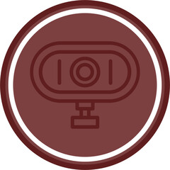 Web Cam Vector Line Double Circle Maroon