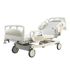 Hospital bed isolated on transparent background 3d rendering