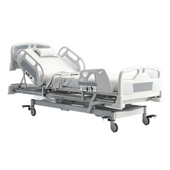 Hospital bed isolated on transparent background 3d rendering