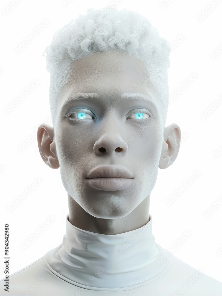 Poster 3d albino man.