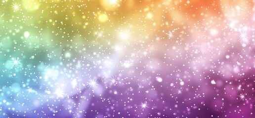 Obraz premium 'Break Through the Purple Haze' - Wide purple bokeh background with random sparkles and burst of white light through the multicolored section from the bottom left to the top right corner