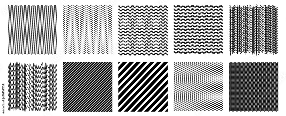 Wall mural set of pattern texture with crosshatch hand drawn line. organic scribble shape drawing with pencil. 