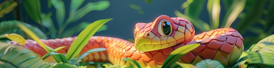 Fototapeta premium 3d cartoon snake.