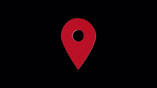 Location Pin 3D Icon on a Transparent Background. GPS Icon. Map Pin. Locator. 4K