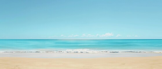 Obraz premium A beautiful beach with a clear blue ocean