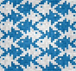 Mosaic tiles decorative background, seamless repeating vector pattern template for  wallpaper, background, wood print, metal print, plastic print, glass print, decor