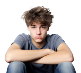 PNG Portrait worried tired photo.