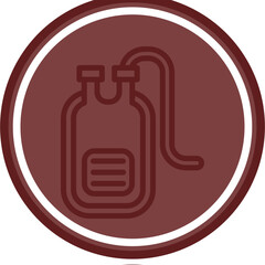 Blood Bag Vector Line Double Circle Maroon
