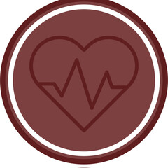 Cardiology Vector Line Double Circle Maroon