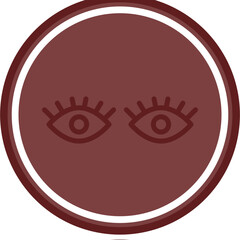 Eyes Vector Line Double Circle Maroon