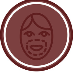 Facial Plastic Surgery Vector Line Double Circle Maroon
