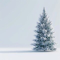 spruce in snow with space for text.