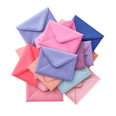cute envelopes mockup transparent background